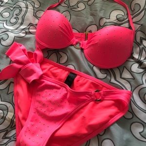 Pink and gold bikini